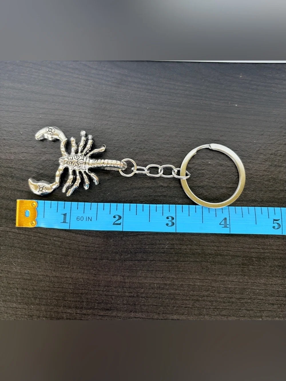 Silver Scorpion Keychain - Metallic Silver